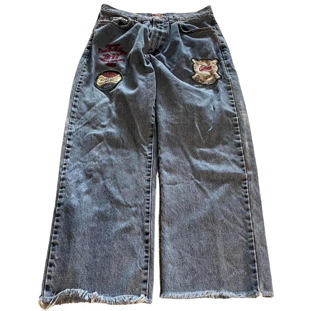 Avirex Blue Jeans with Embroidered Patches